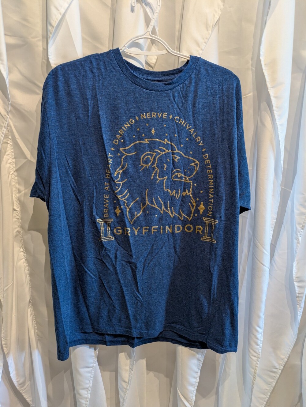 D1 Harry Potter Gryffindor Lion Graphic Tee - Heather Blue
